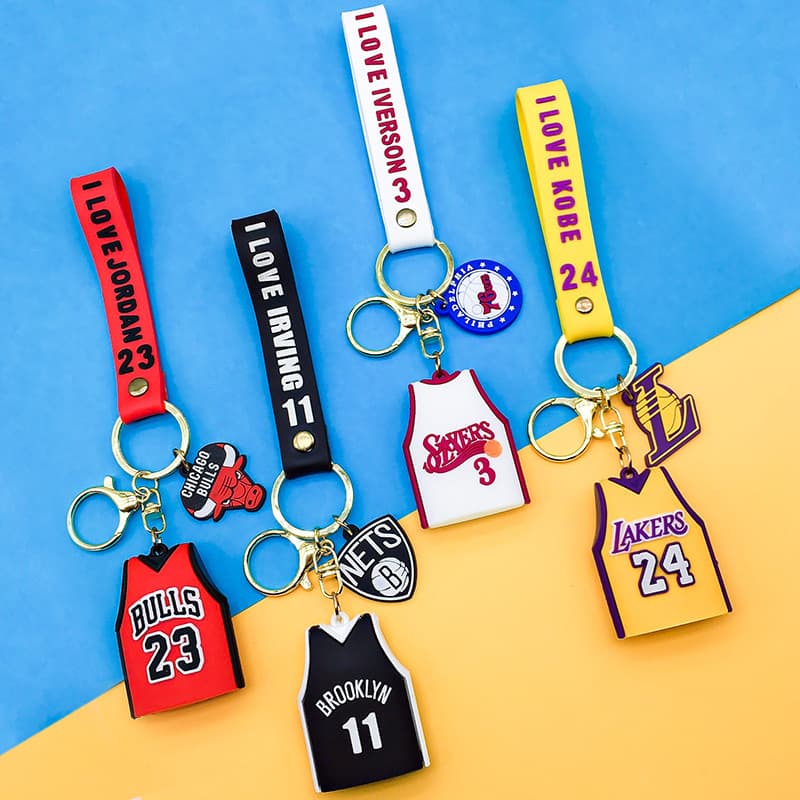 New creative men's and women's trendy personalized basketball jersey keychain basketball pendant school bag decoration small gift pendant 1