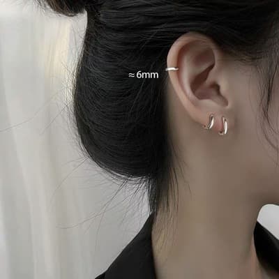 Earrings Women's Small Earrings Lost Mori Hoop Earrings 2021 New Trendy Ear Bone Nails Ear Bone Rings Fashionable and Versatile 5