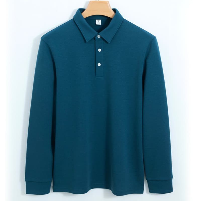 High-end 300g cotton air layer polo shirt for men long-sleeved shirt collar for men and women thickened Xinjiang cotton shirt polo shirt for men 10