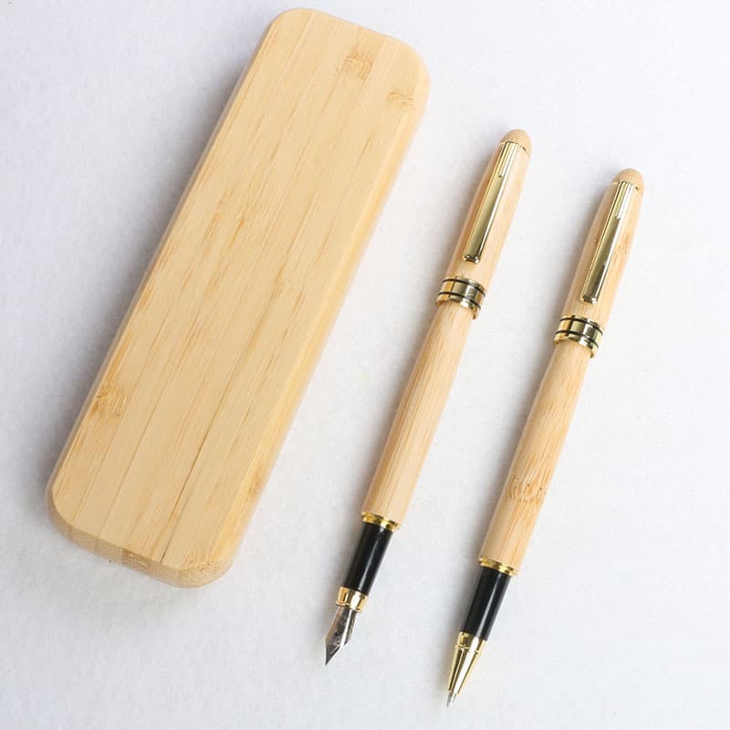Wholesale bamboo pen set wooden ballpoint pen wooden pen signature pen gift box business graduation gift engraving pen 4