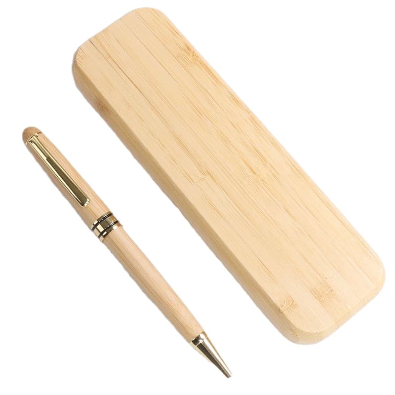 Wholesale bamboo pen set wooden ballpoint pen wooden pen signature pen gift box business graduation gift engraving pen 6