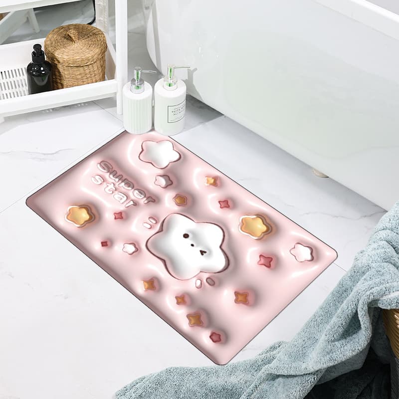 Diatom mud soft absorbent bathroom light luxury floor mat bathroom door carpet bathroom toilet non-slip foot mat quick drying 9