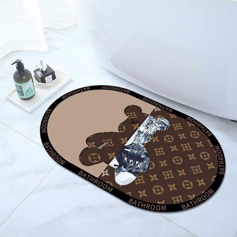 Diatom mud soft absorbent bathroom light luxury floor mat bathroom door carpet bathroom toilet non-slip foot mat quick drying 10