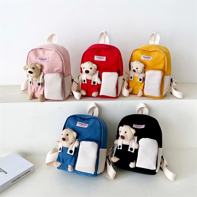 Cartoon children's schoolbag 2021 new kindergarten cute bear girl bag primary school student backpack wholesale 2