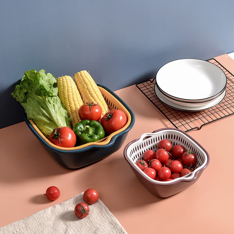 Six-piece kitchen sink drain basket set, multi-functional vegetable basket, double-layer drain basket, fruit basket, drain basket 4