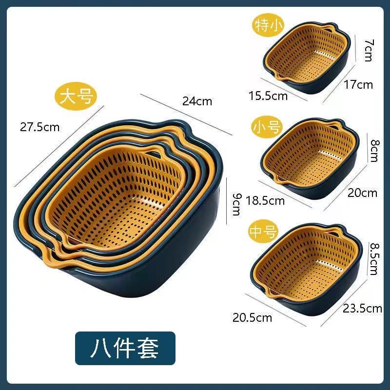 Six-piece kitchen sink drain basket set, multi-functional vegetable basket, double-layer drain basket, fruit basket, drain basket 10