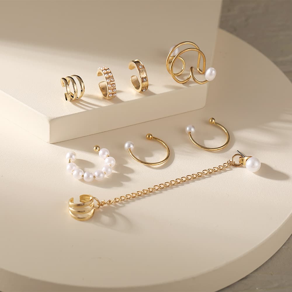 2022 new cross-border pearl ear clips for men and women non-pierced fake cartilage earrings earrings wholesale jewelry 2