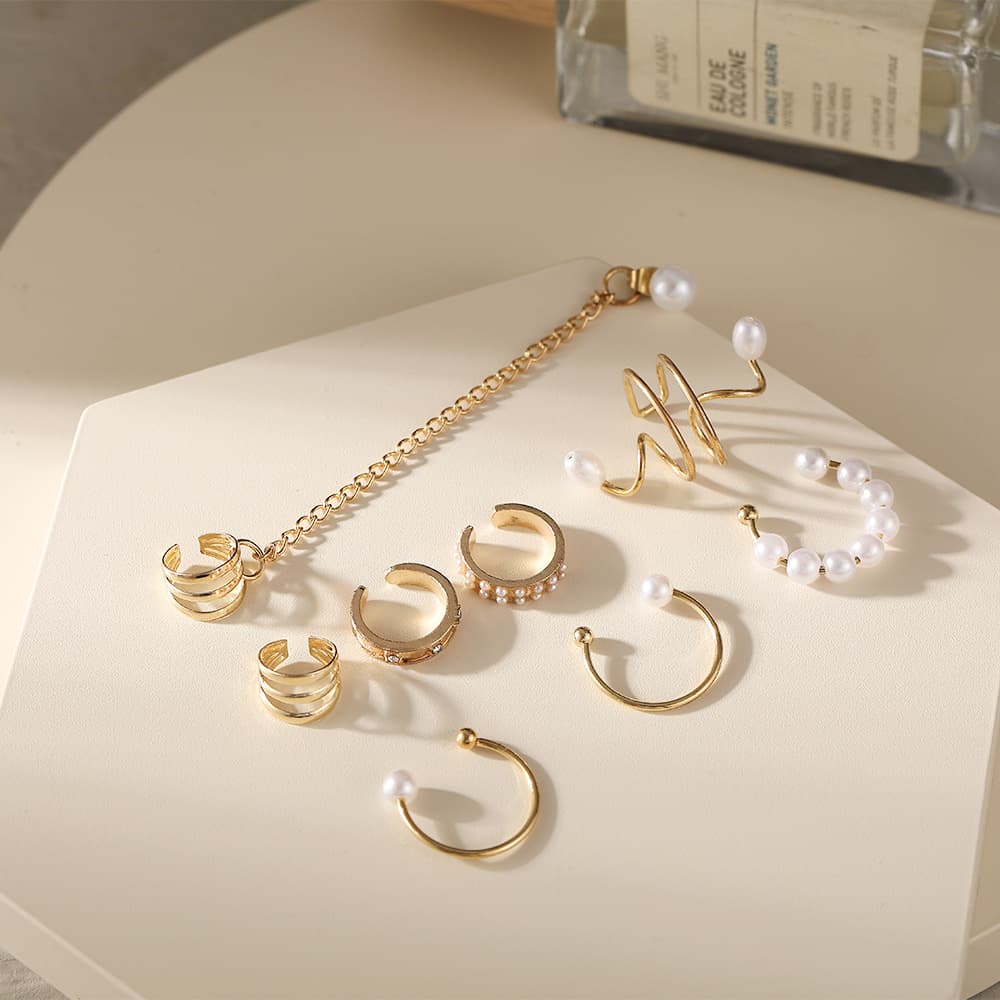 2022 new cross-border pearl ear clips for men and women non-pierced fake cartilage earrings earrings wholesale jewelry 5