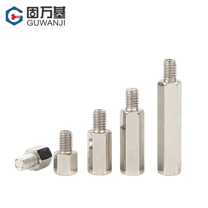 Nickel-plated single-head hexagonal stud M3M4 screw isolation column single-pass chassis connection copper column motherboard screw column + 6 4