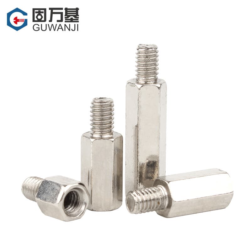 Nickel-plated single-head hexagonal stud M3M4 screw isolation column single-pass chassis connection copper column motherboard screw column + 6 5