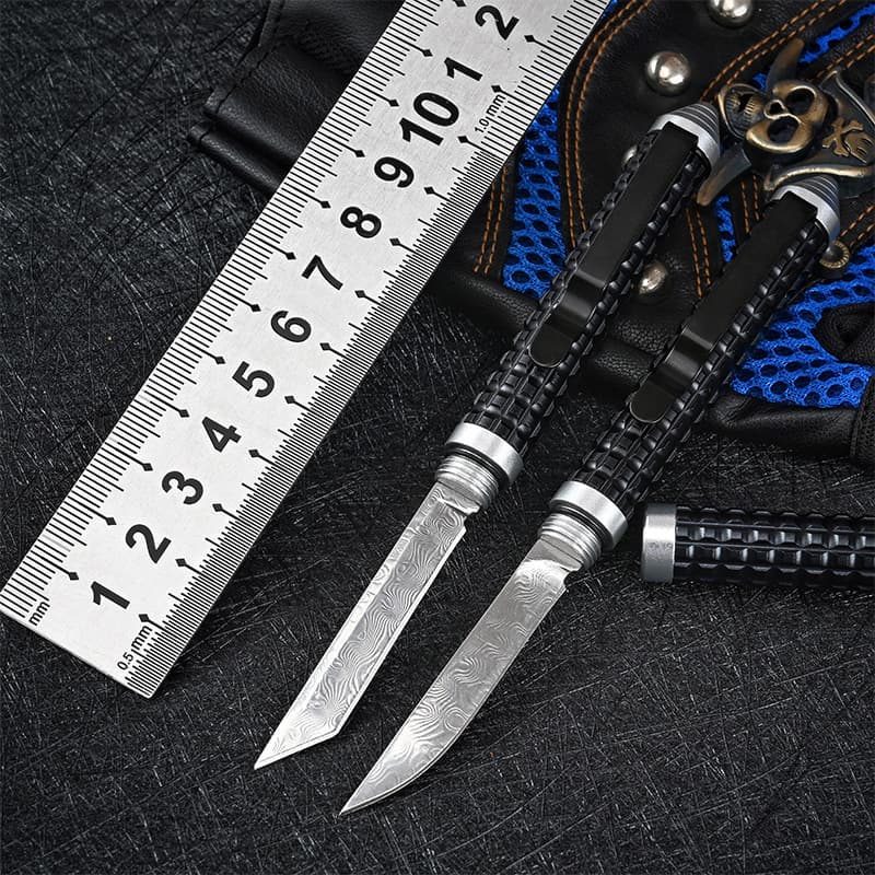 Mini Damascus Pen Knife Multifunctional Small Straight Knife Wild Survival Survival Tool Portable Outdoor Knife 1
