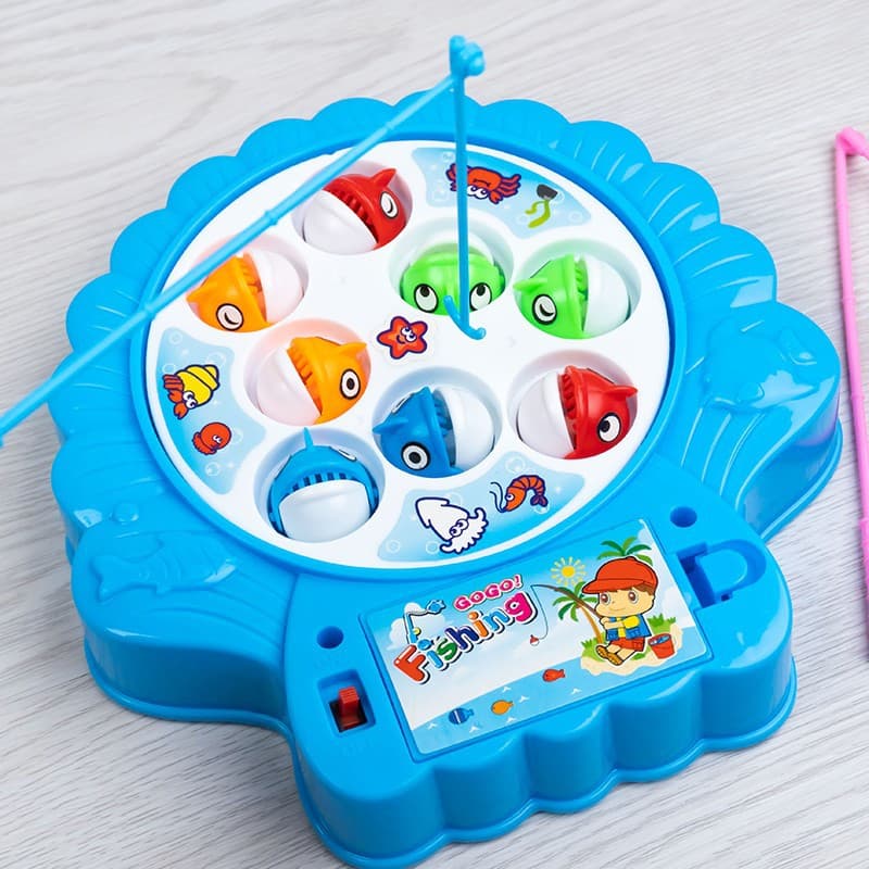 Children's electric fishing toys cross-border parent-child fishing plate magnetic rotating music children's educational early education gift 7