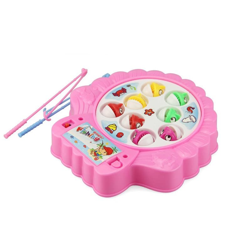 Children's electric fishing toys cross-border parent-child fishing plate magnetic rotating music children's educational early education gift 8
