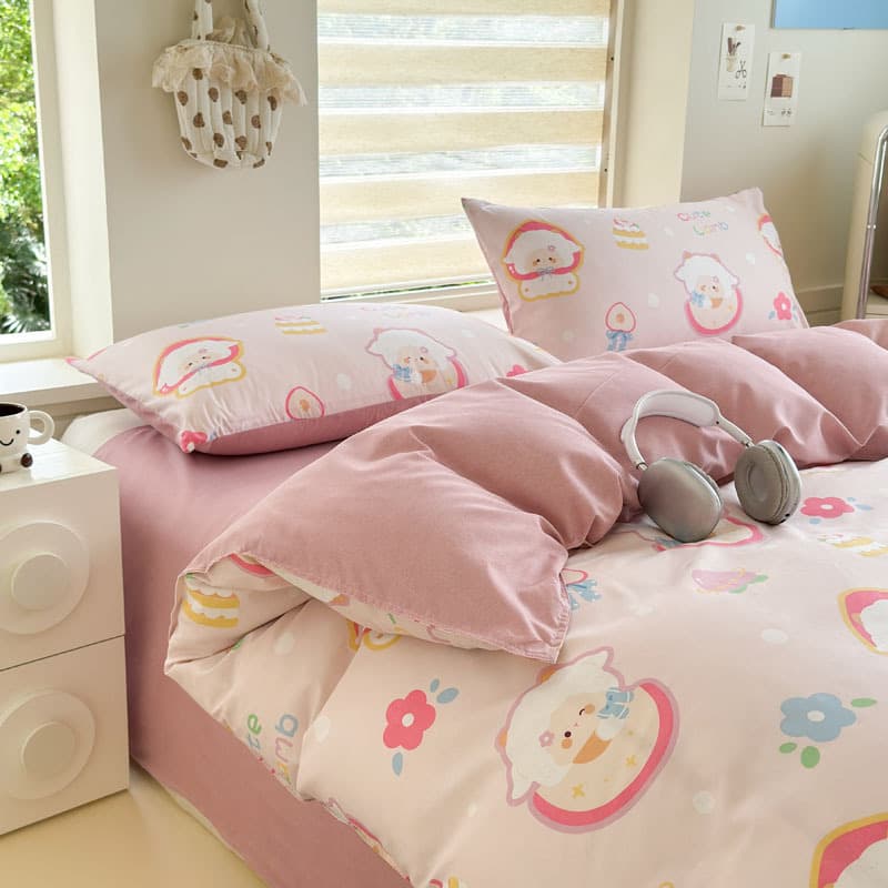 Bedsheet four-piece quilt cover winter single student dormitory three-piece brushed single-piece quilt cover cartoon bedding 9