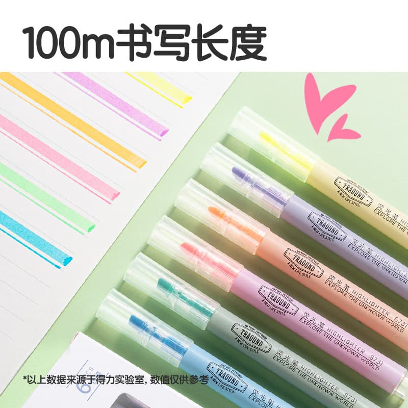 s624 Deli single-head boxed 6-color highlighter student key marker pen color pen marker 2