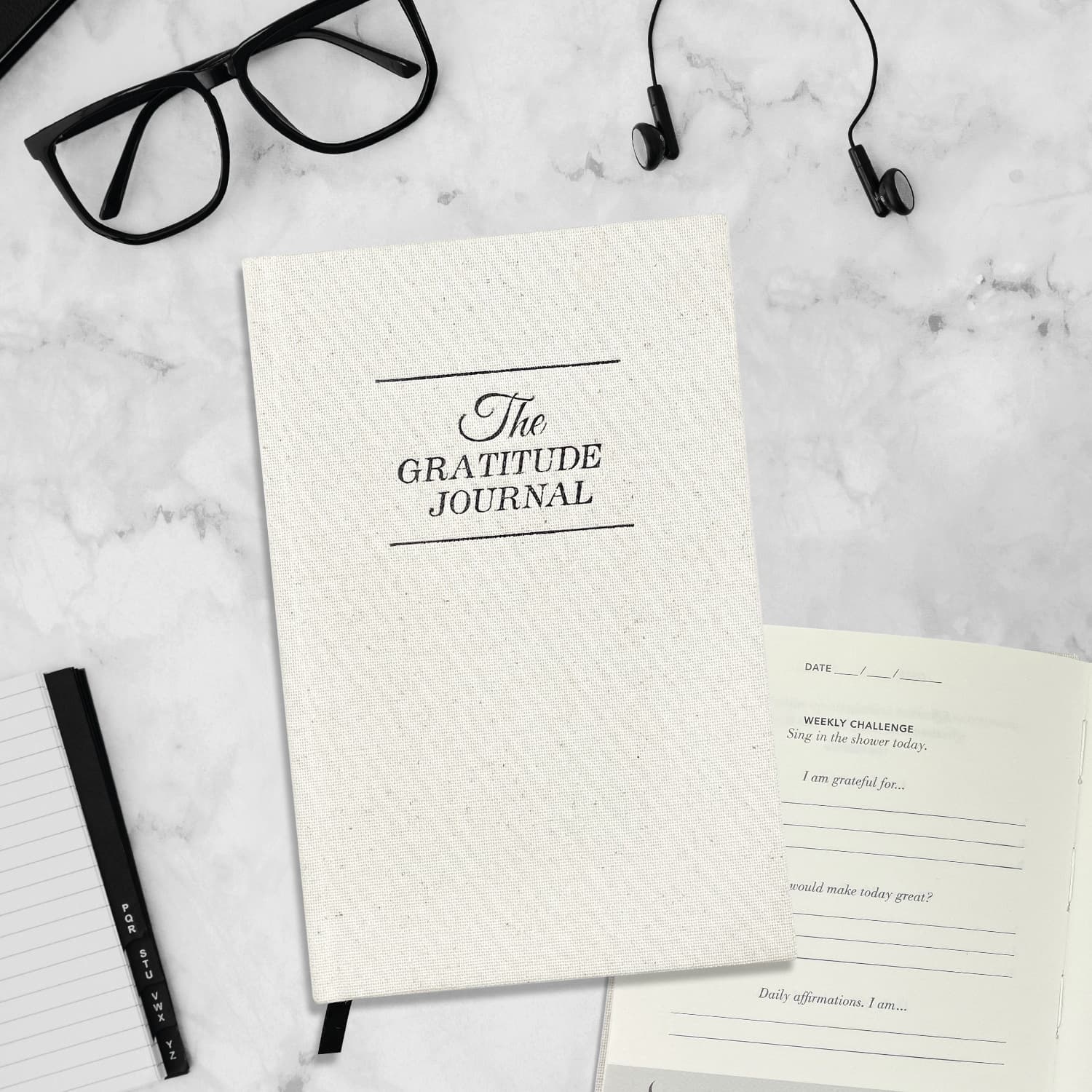 English Notepad Gratitude Diary Check-in Schedule Linen Fabric Notebook Plan Hand Account Book Gratitude Note 5