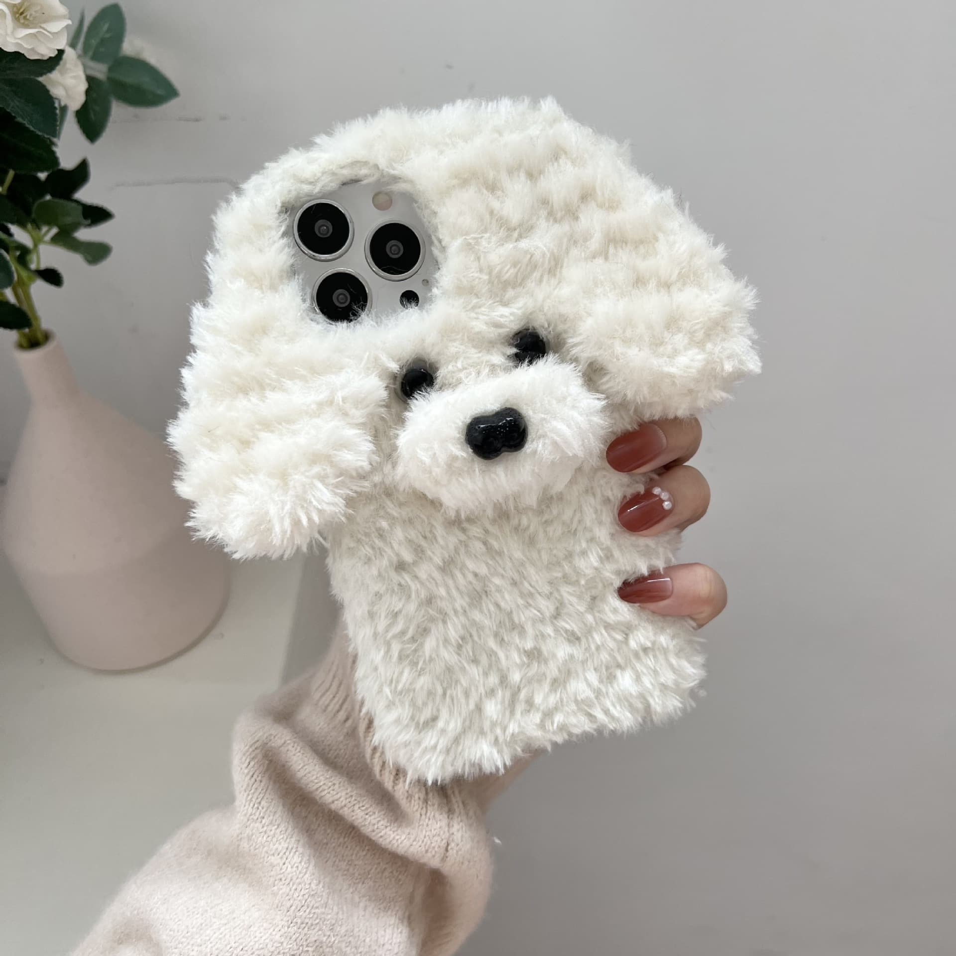 Teddy dog ​​suitable for 12/16Pro Max/8plus Apple 13 mobile phone case iPhone17 plush XR/XS 9