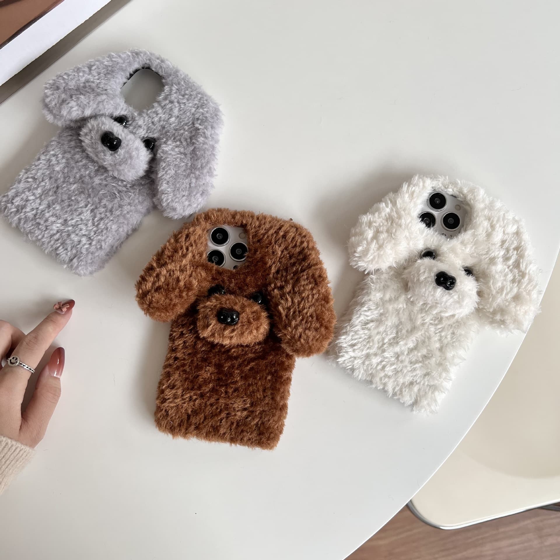 Teddy dog ​​suitable for 12/16Pro Max/8plus Apple 13 mobile phone case iPhone17 plush XR/XS 1
