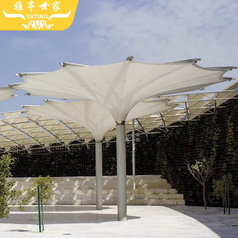Outdoor tulip umbrella landscape parasol villa garden umbrella square large decorative flower umbrella center column sun umbrella 5