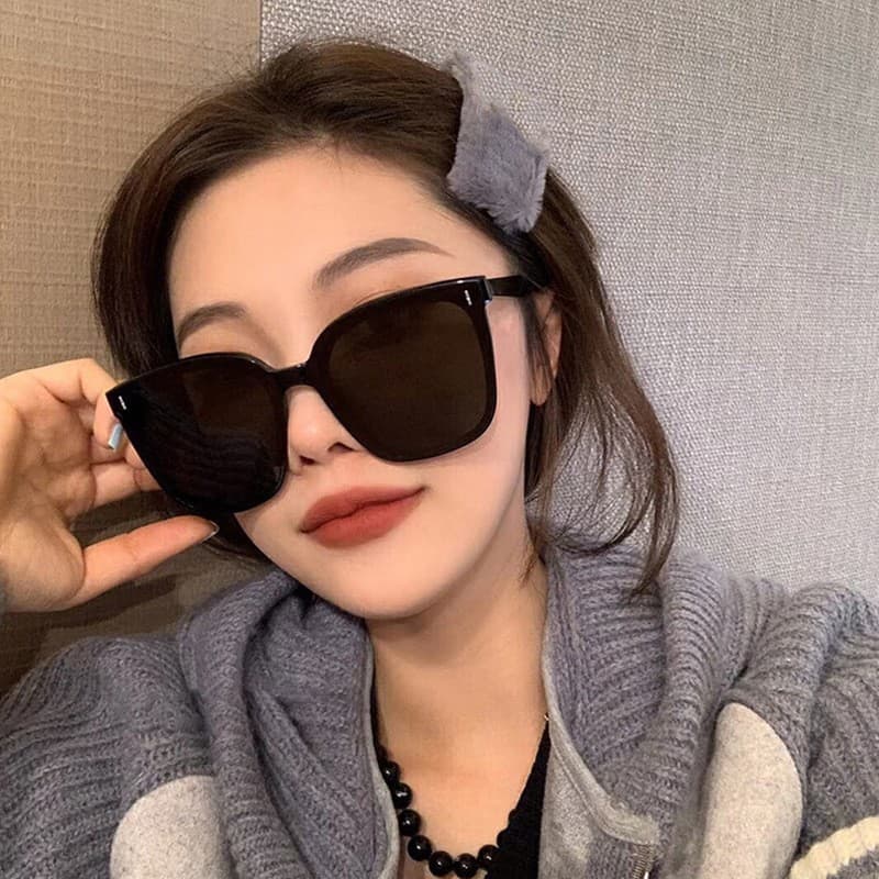 Large sunglasses for women, one vertical rice nail type sunglasses, Korean style, big face, slimming, anti-UV, ins, round face, internet celebrity 5