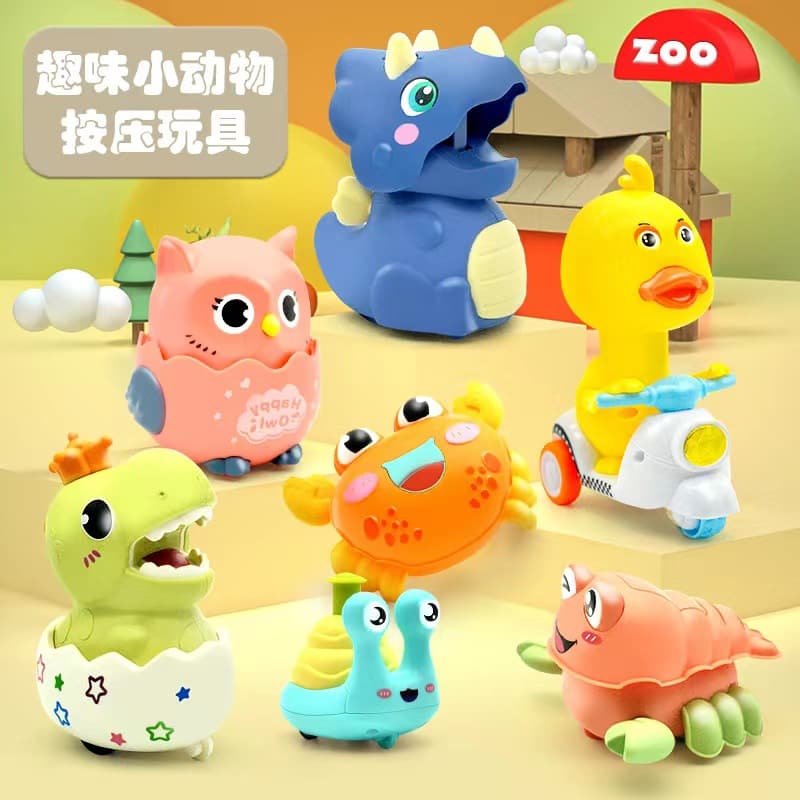 Children's toys push duck dinosaur inertia pull-back car baby gift educational toys street stall wholesale