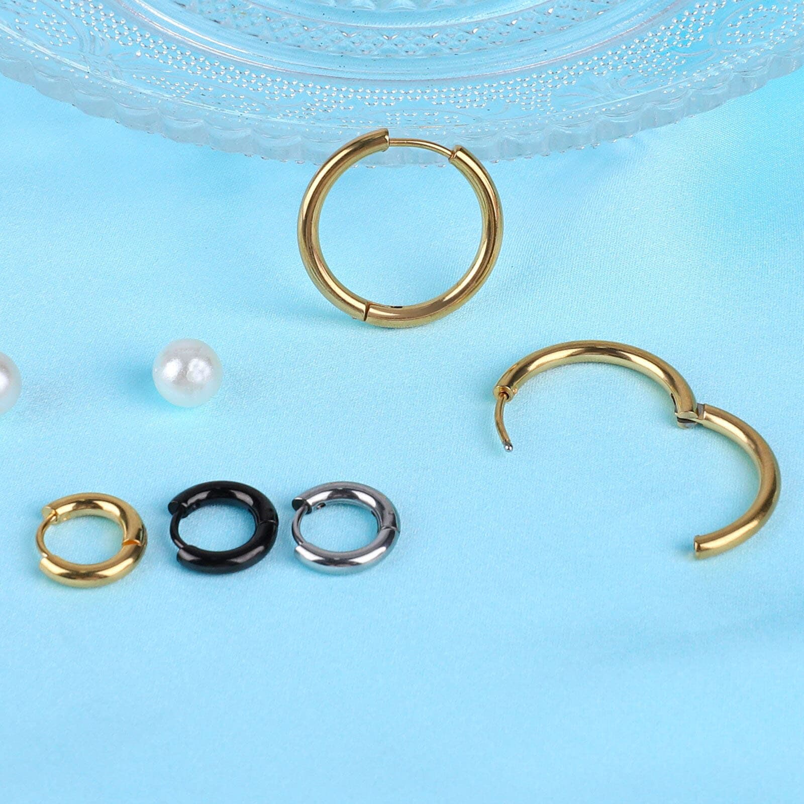 Wholesale 2.0 wire diameter coil earrings European and American fashionable simple stainless steel coil earrings cross-border hot sale 3