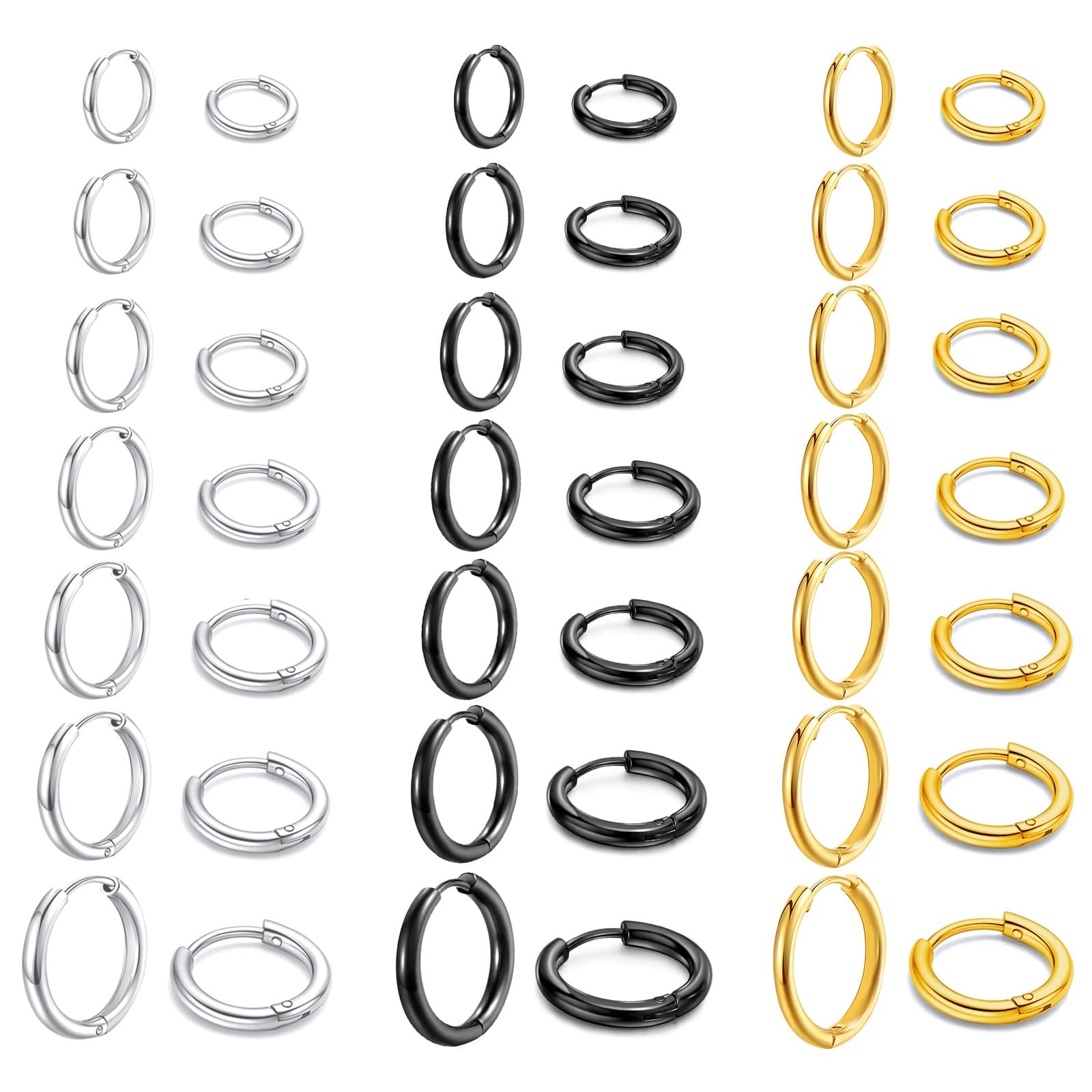 Wholesale 2.0 wire diameter coil earrings European and American fashionable simple stainless steel coil earrings cross-border hot sale 6