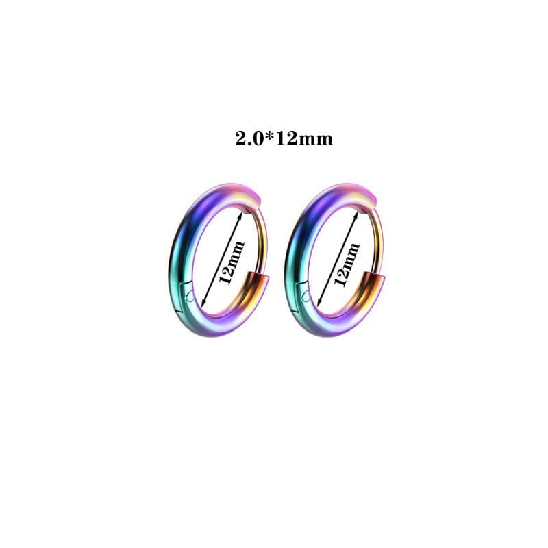 Wholesale 2.0 wire diameter coil earrings European and American fashionable simple stainless steel coil earrings cross-border hot sale 9