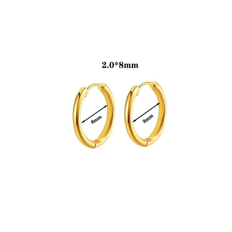 Wholesale 2.0 wire diameter coil earrings European and American fashionable simple stainless steel coil earrings cross-border hot sale 10