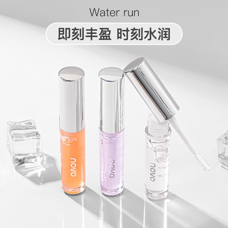 NOVO lip oil glass lip glaze mirror water gloss lip gloss for students affordable autumn and winter transparent lip gloss with glitter 4