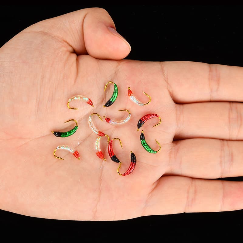 Fly hook, fish scale hook, flash nymph hook, fly fishing lure, non-willow root imitation insect bait 3