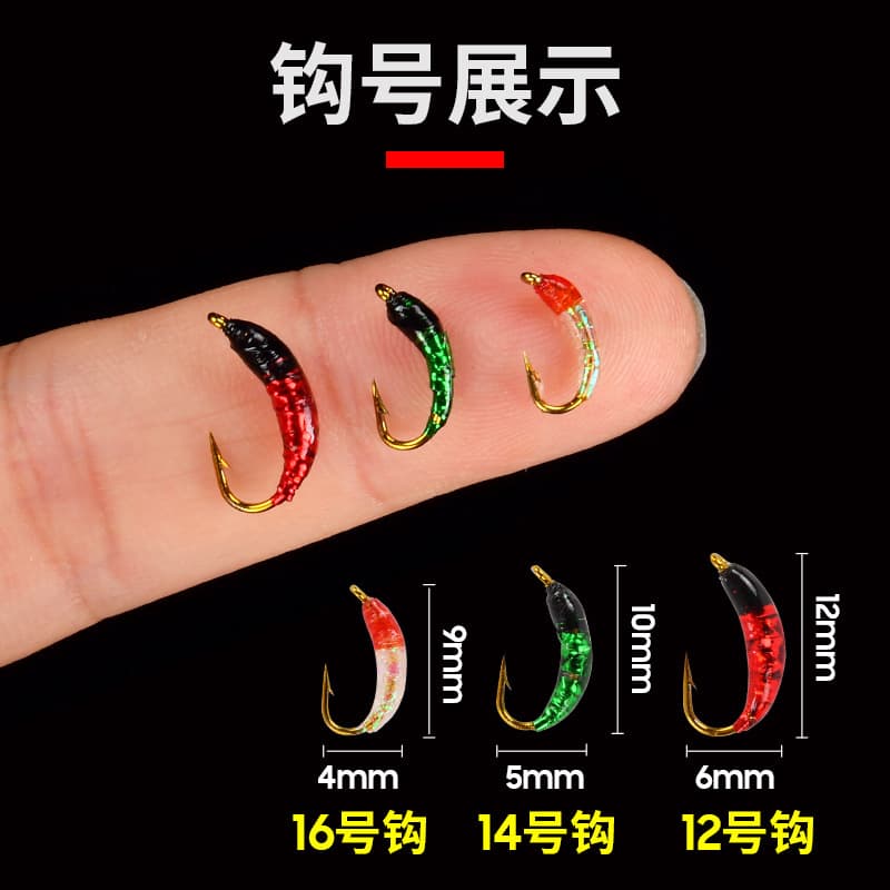Fly hook, fish scale hook, flash nymph hook, fly fishing lure, non-willow root imitation insect bait 4