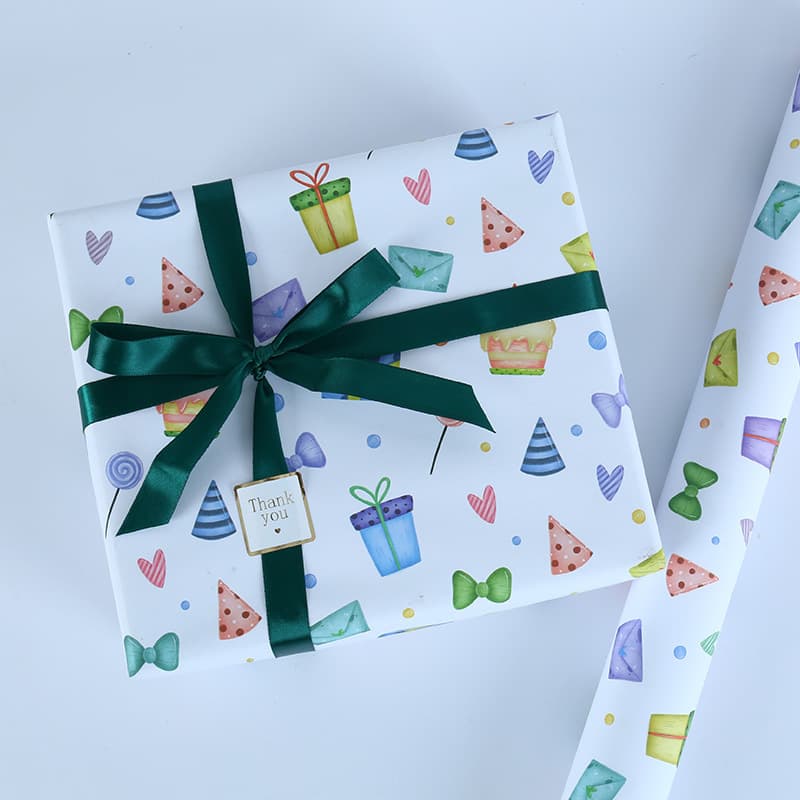 Amazon's new double-adhesive paper English Valentine's Day birthday gift packaging Holiday gift wrapping paper diy set 4