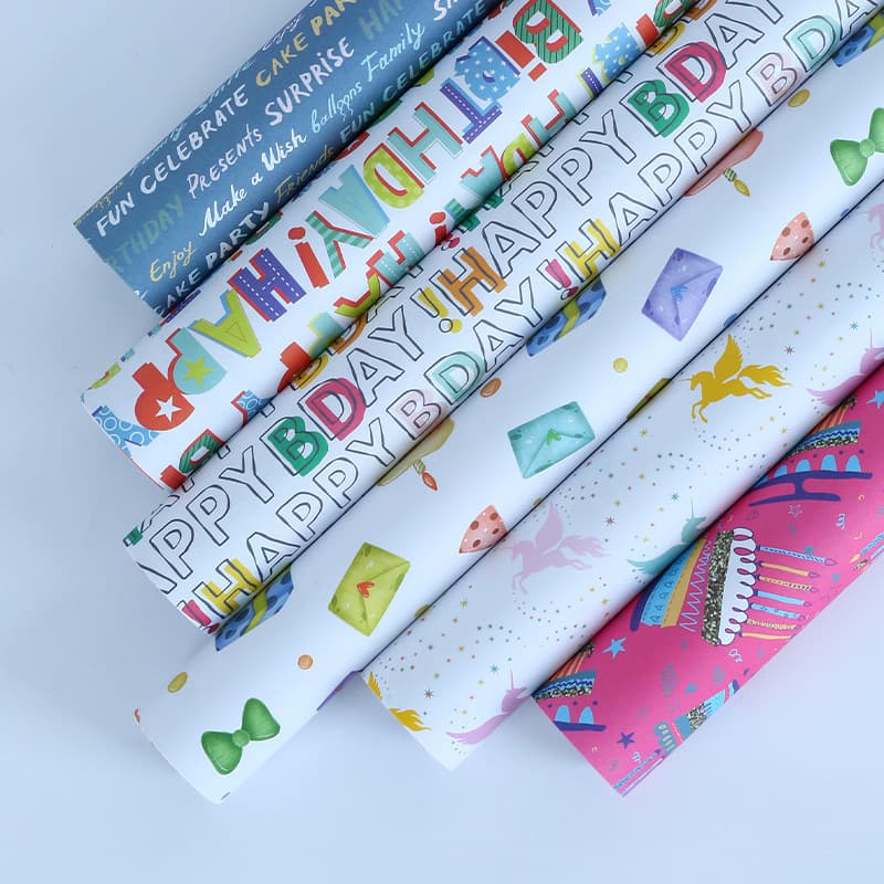 Amazon's new double-adhesive paper English Valentine's Day birthday gift packaging Holiday gift wrapping paper diy set 5