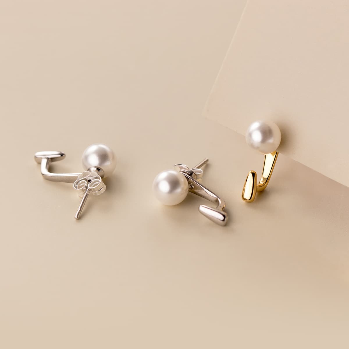 Nalan s925 silver small temperament pearlescent earrings fashionable elegant trendy ear jewelry M01343 5