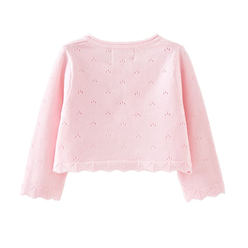 2026 Summer Children's Knitted Sweater Cardigan Top Coat Baby Baby Sweater Small Shawl Air Conditioning Shirt Girls Thin 4