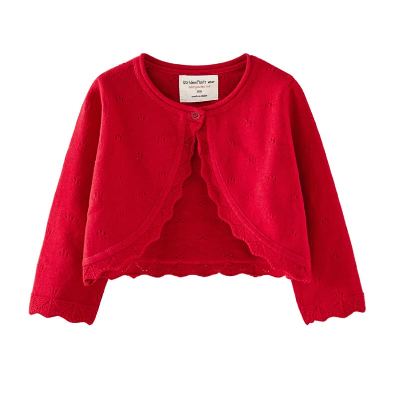 2026 Summer Children's Knitted Sweater Cardigan Top Coat Baby Baby Sweater Small Shawl Air Conditioning Shirt Girls Thin 9