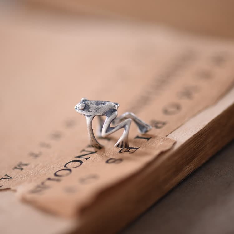 Dark Night 925 sterling silver European and American new non-perforated frog ear clip alternative personalized ear expansion jewelry wholesale 3