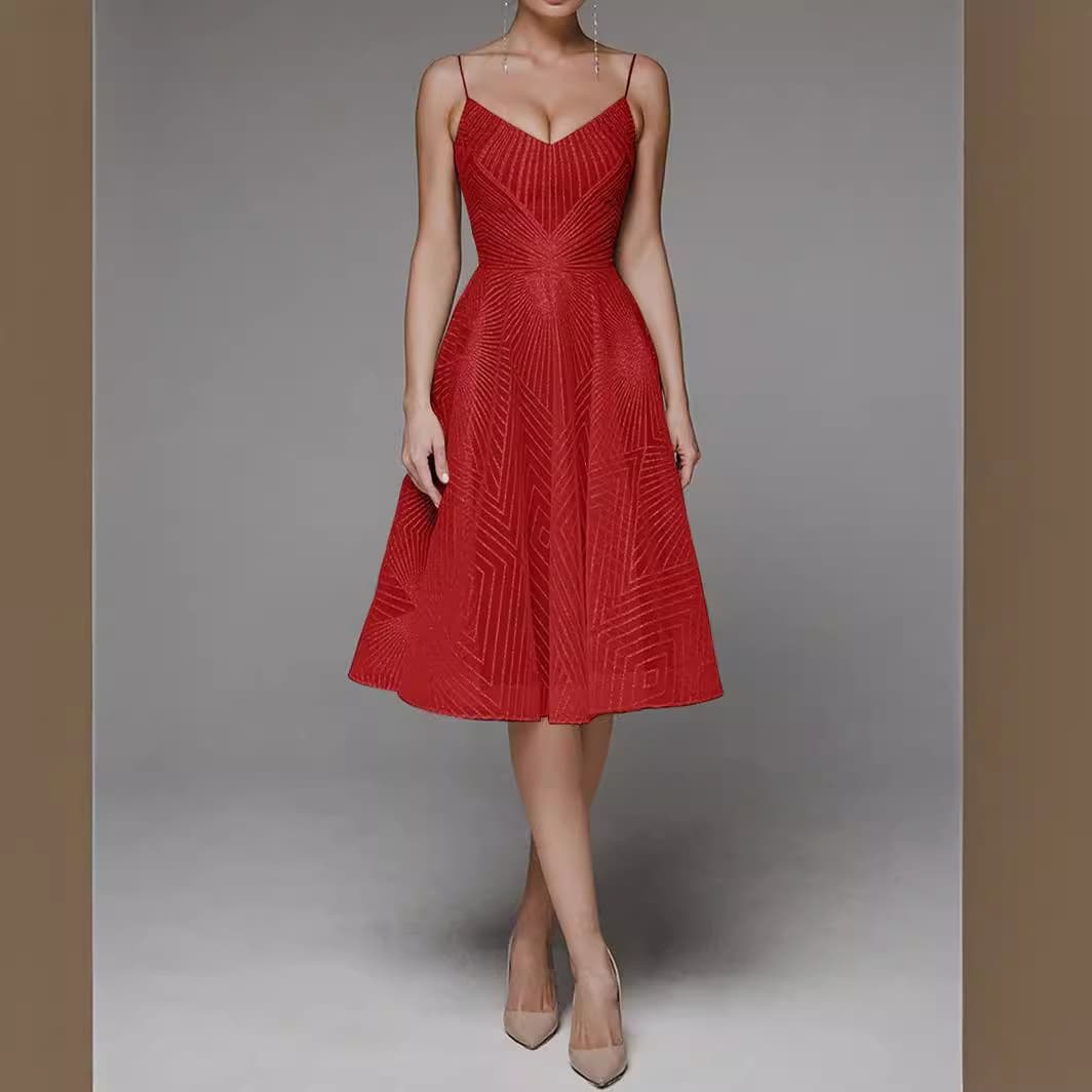 2021 spring and summer new foreign trade women's long skirt independent station European and American sexy suspender embroidered sleeveless dress 4