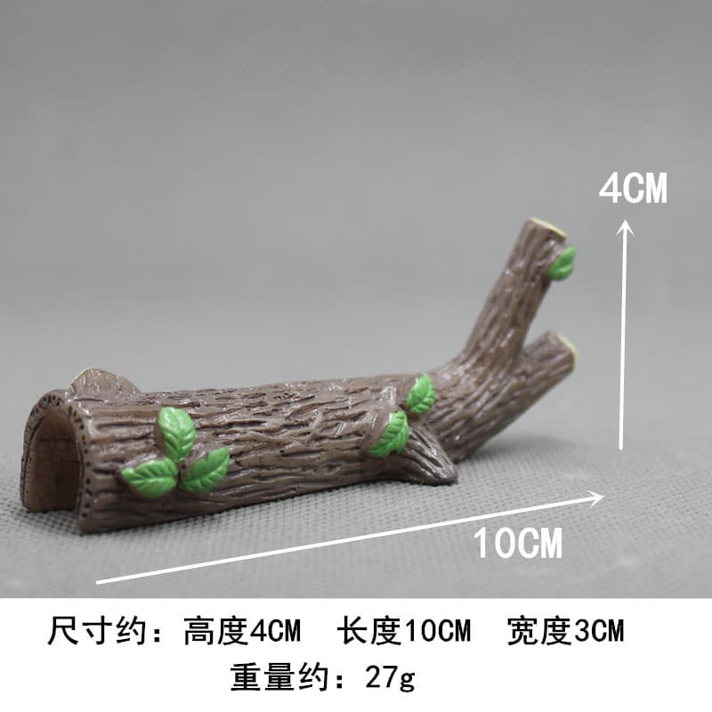New creative fish tank accessories green leaves and big branches miniature landscape gardening dead wood cartoon car decoration base 8