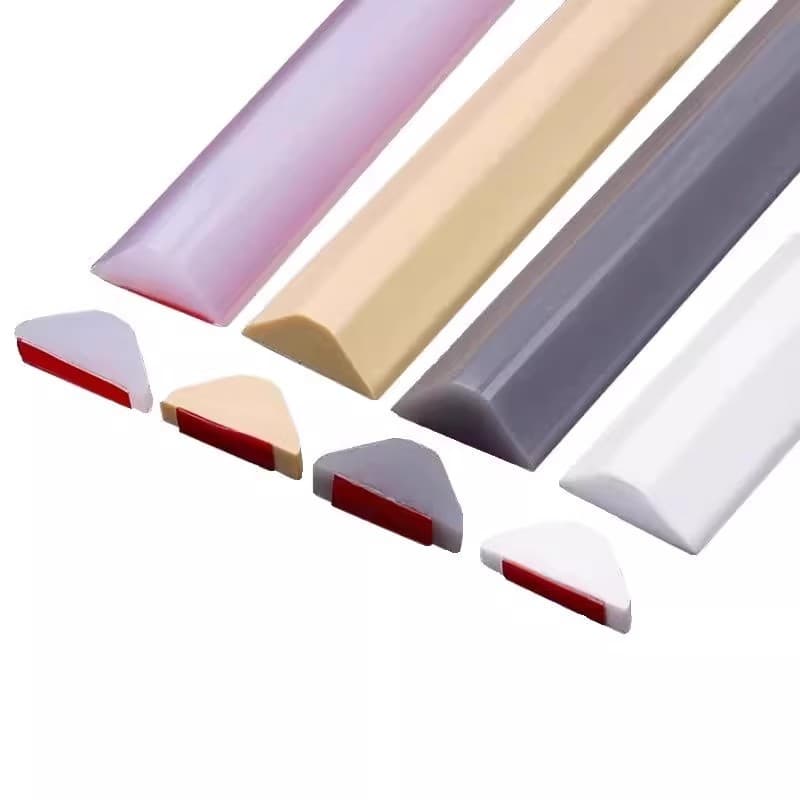 Bathroom water-retaining strip, bathroom floor water-retaining strip, shower room silicone water-retaining strip, triangle silicone fixing strip 5
