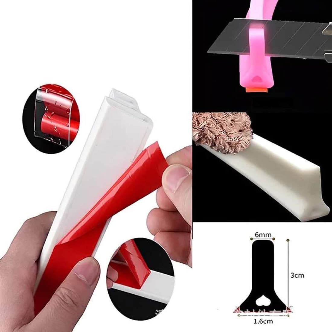 Bathroom water-retaining strip, bathroom floor water-retaining strip, shower room silicone water-retaining strip, triangle silicone fixing strip 10