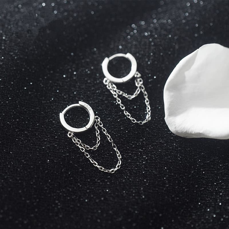 Amazon's best selling ear buckle women's Korean style fresh and elegant girly heart simple double-layer chain ear jewelry 2