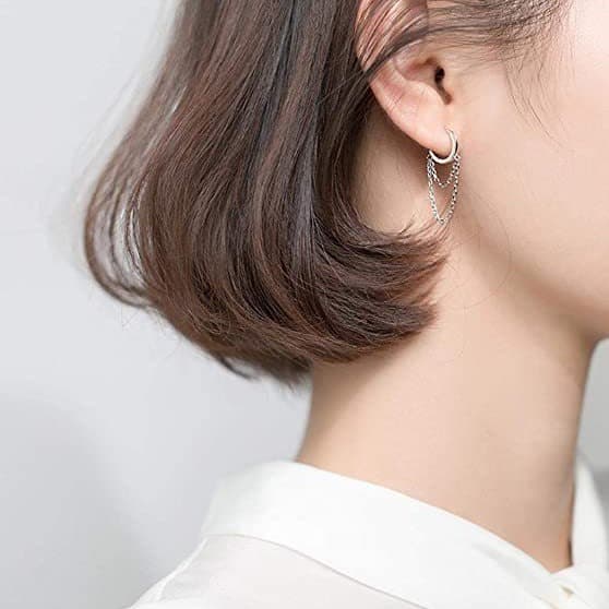 Amazon's best selling ear buckle women's Korean style fresh and elegant girly heart simple double-layer chain ear jewelry 3