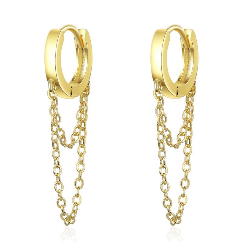 Amazon's best selling ear buckle women's Korean style fresh and elegant girly heart simple double-layer chain ear jewelry 6