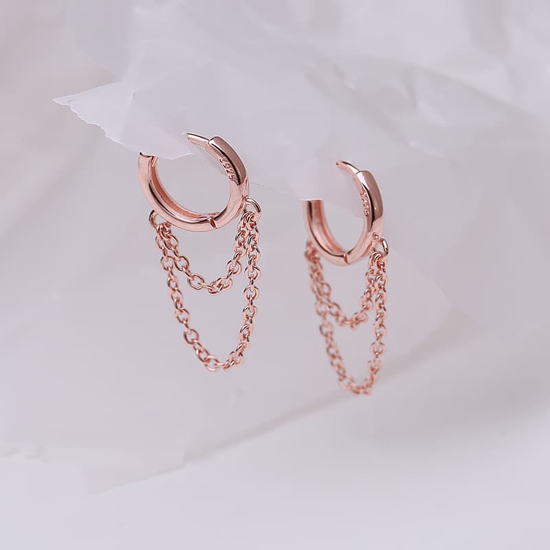Amazon's best selling ear buckle women's Korean style fresh and elegant girly heart simple double-layer chain ear jewelry 7