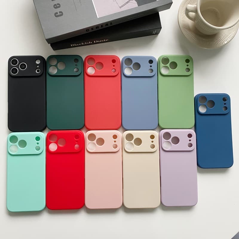 Suitable for iphone17PRO fine hole frosted TPU straight edge mobile phone case 16promax silicone apple 14 mobile phone case 2