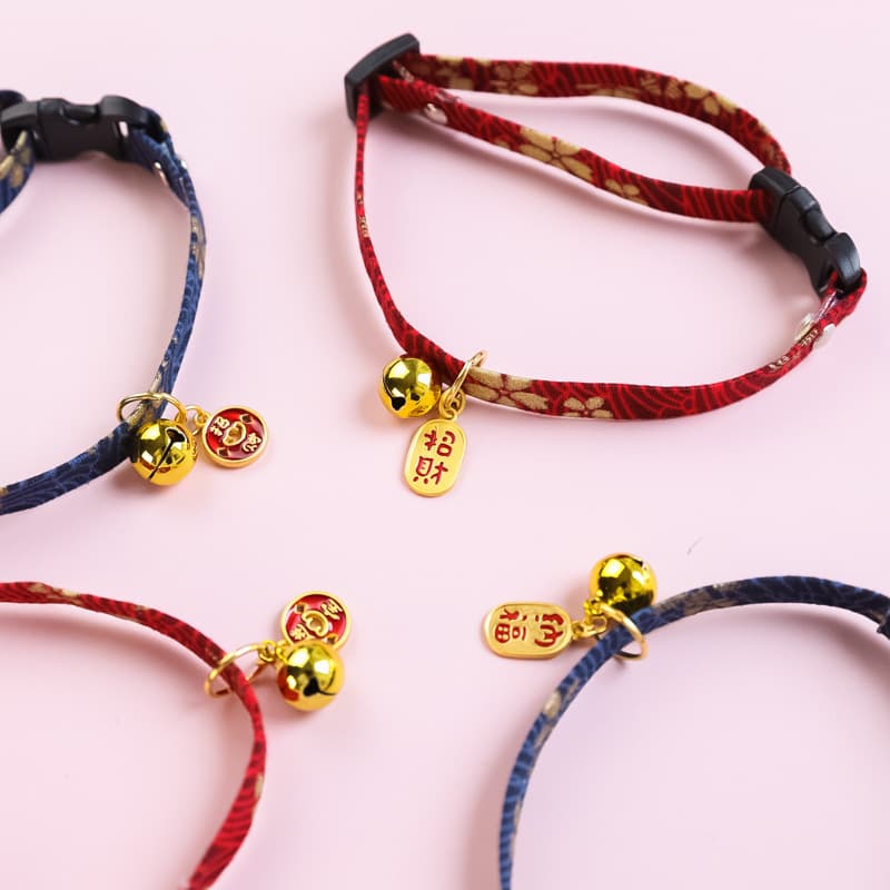 Cat collar bell accessories pet kitten dog necklace safety buckle neck decoration cartoon cute fortune 2
