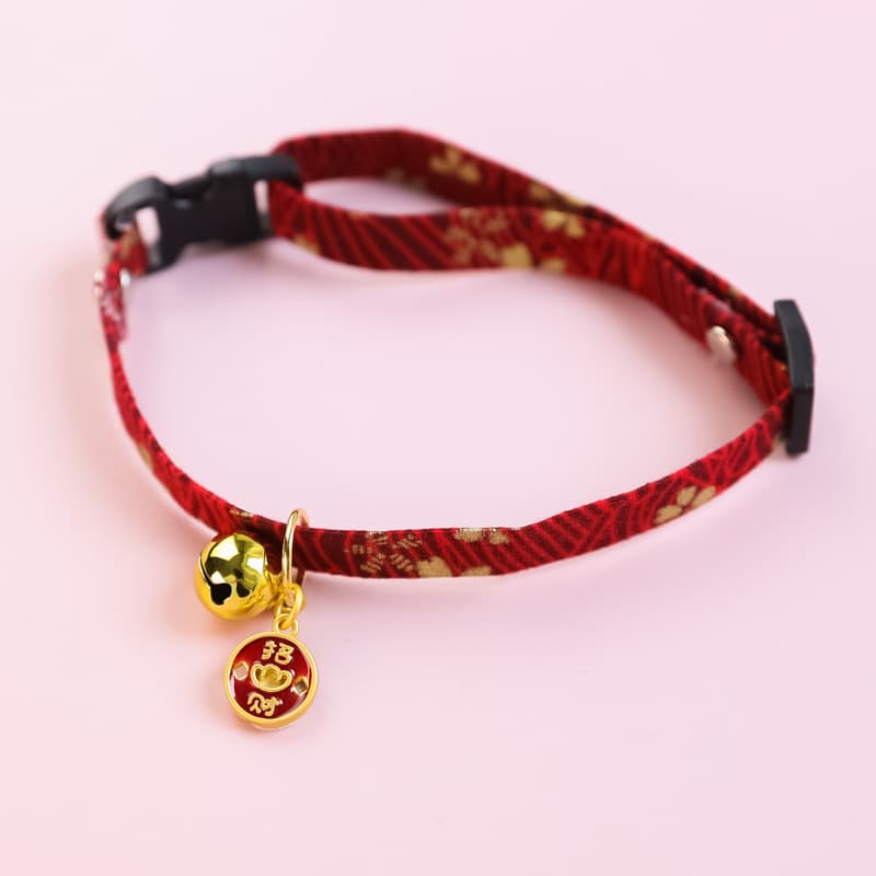 Cat collar bell accessories pet kitten dog necklace safety buckle neck decoration cartoon cute fortune 7