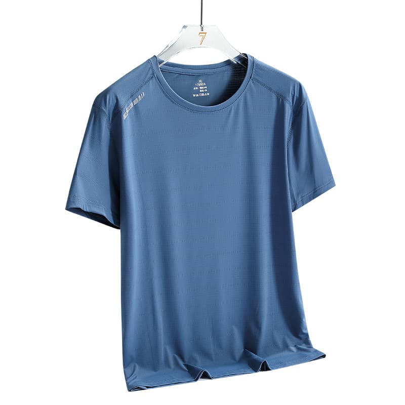 Summer new printed ice silk T-shirt for men's sports, leisure, running and fitness breathable short-sleeved men's outdoor quick-drying clothes 6